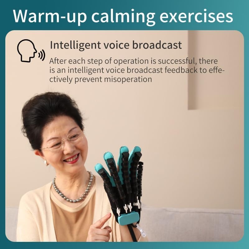 Rehabilitation Robot Gloves, Electric Finger Hand Training Glove Device, Hand Stroke Hemiplegia Recovery Equipment, Rehab Exerciser Robotic Glove, Adjustable Strength and Temperature ( Size : RIGHT L