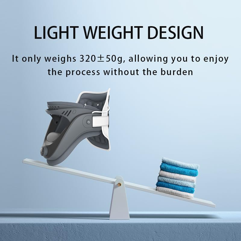 Neck Stretcher Cervical Brace with Air Traction Neck Brace for Neck Pain Relief & Posture Corrector,Light weight， Wireless Pump&Hot/Cold Therapy Pads， Adjustable Support, Award-Winning Design Home& Office