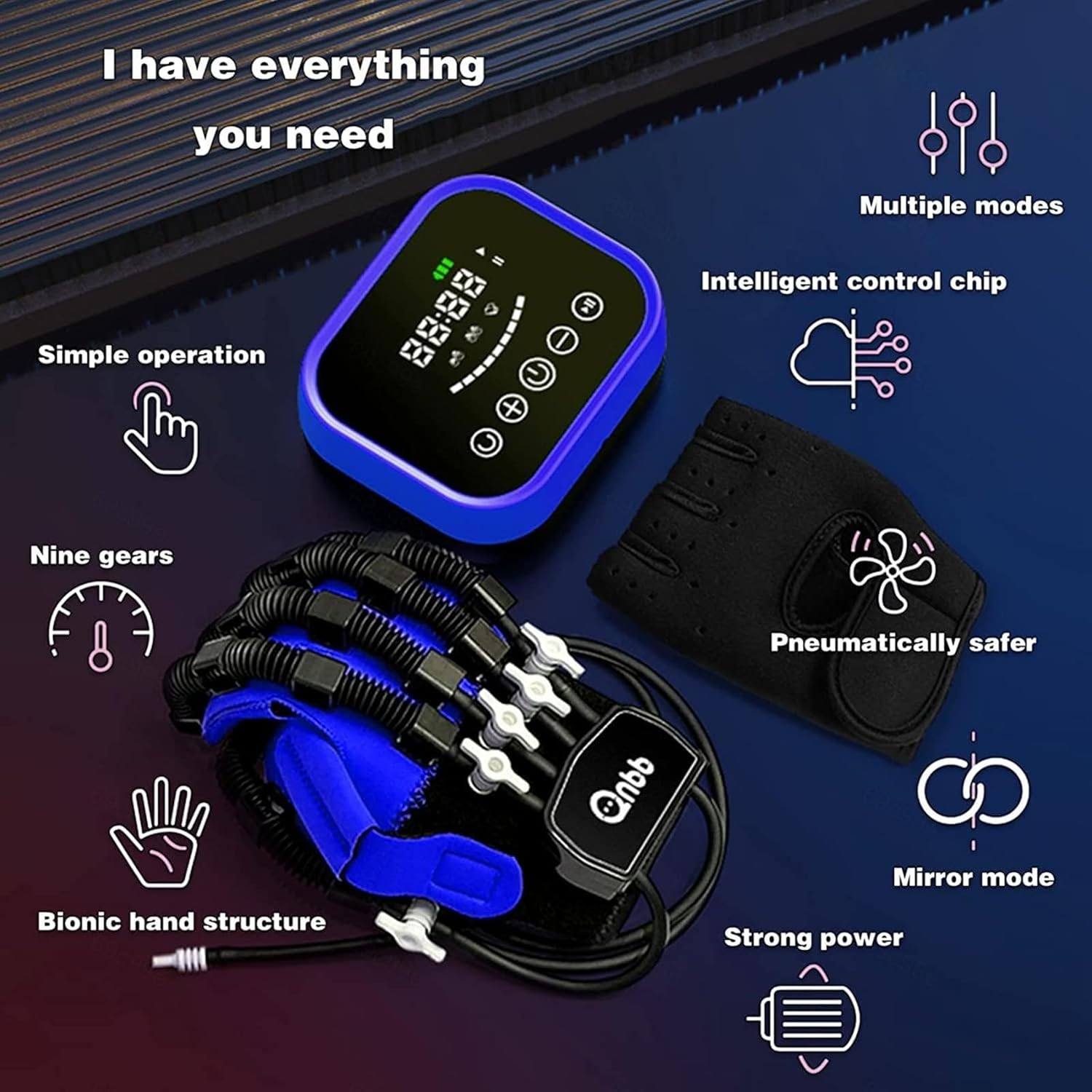 Rehabilitation Robot Gloves Finger Straightening Brace Guard Functional Hand Splint for Long-Term Relief,Left-M