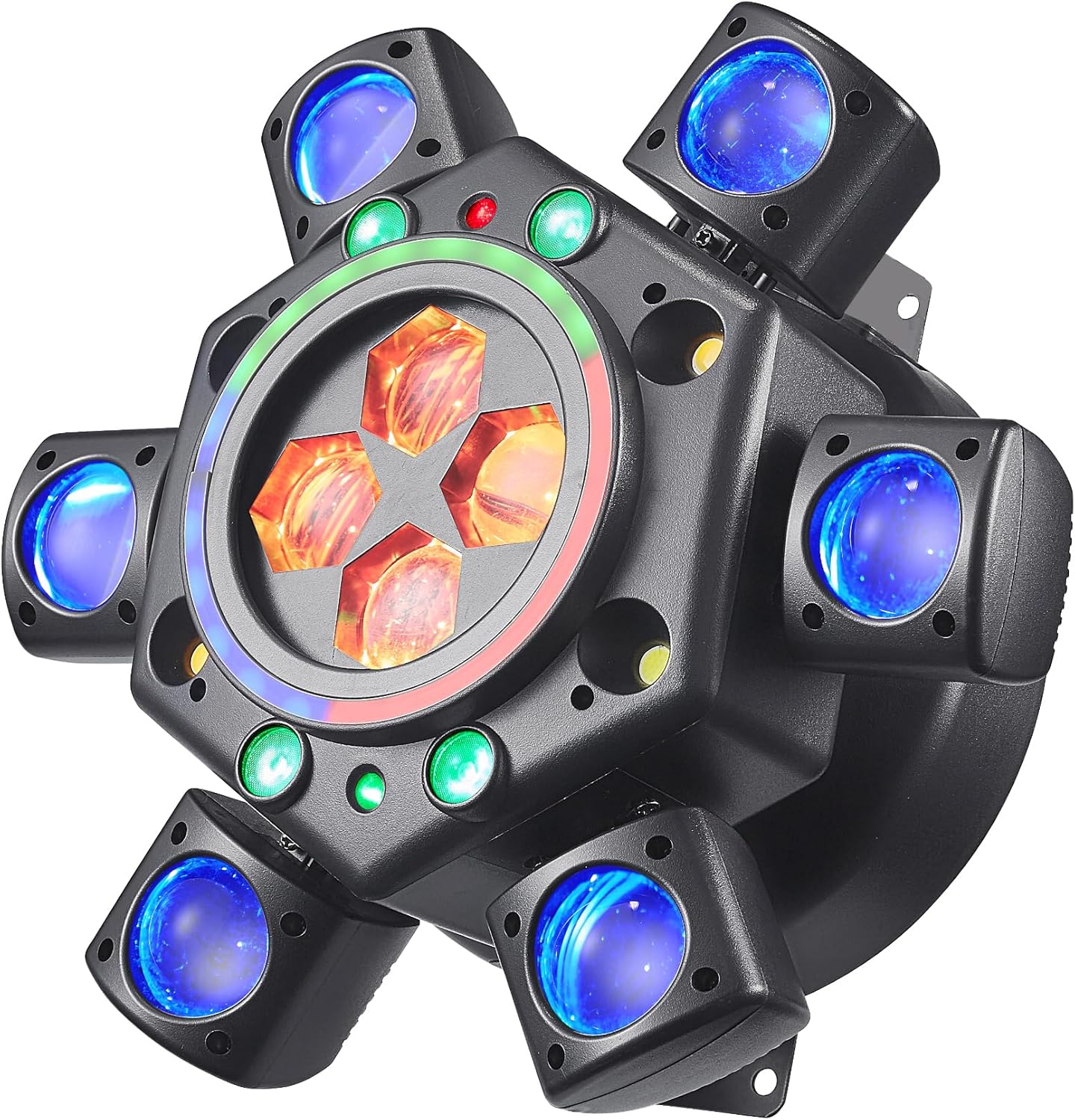 Moving Head Dj Lights for Parties, Disco Stage Lights 6-in-1 LED RGBW 6 Arms Light for Parties Support DMX-512 & Sound Activated, Dj Lighting for Party KTV Wedding Club, Valentine’s Day