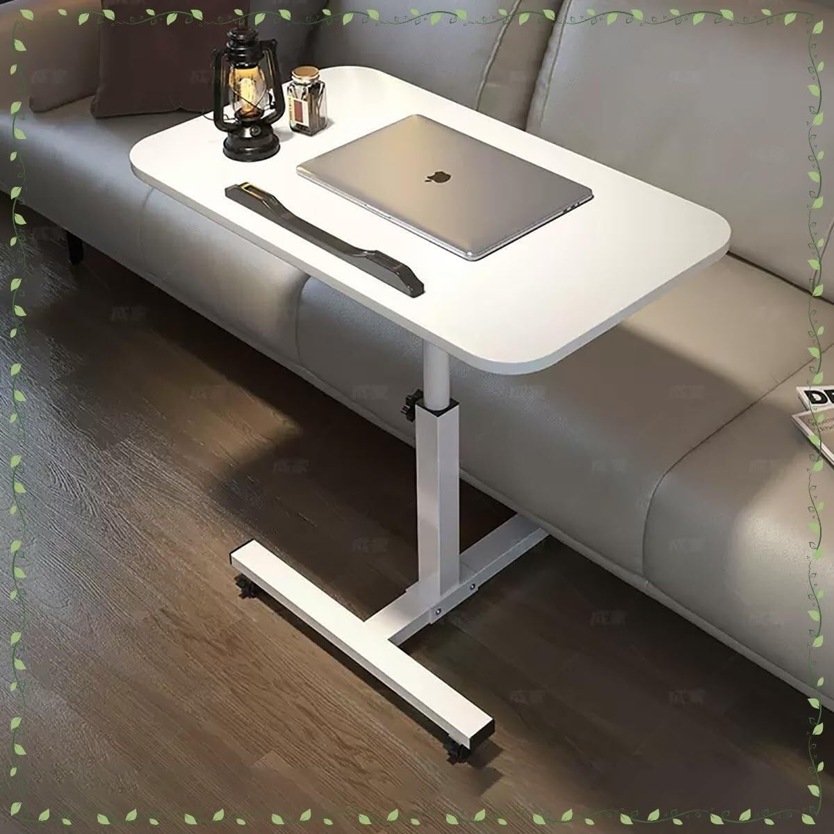Bedtable, Adjustable Hospital Bed Table with Wheels, Medical Overbed Table Tray Table Height Adjustable 23