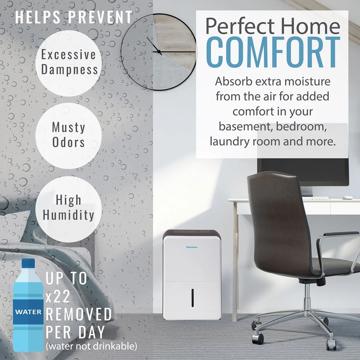 Keystone 22 Pint Energy Star Dehumidifier