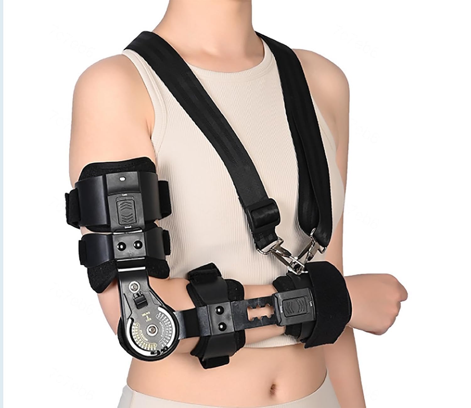 Adjustable ROM Hinged Elbow Brace Post OP Elbow Brace with Shoulder Sling Stabilizer Hand Splint Arm Injury Recovery Support After Surgery Orthosis Orthotics,Right (Right