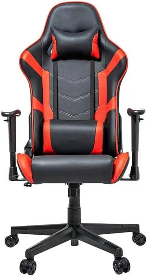 Video Gaming Chair Racing Recliner,Swivel Racing Chair with Adjustable Armrest Ergonomic Pu Leather Executive Computer Chair Lumbar Support Comfortable Anniversary Vision,Red