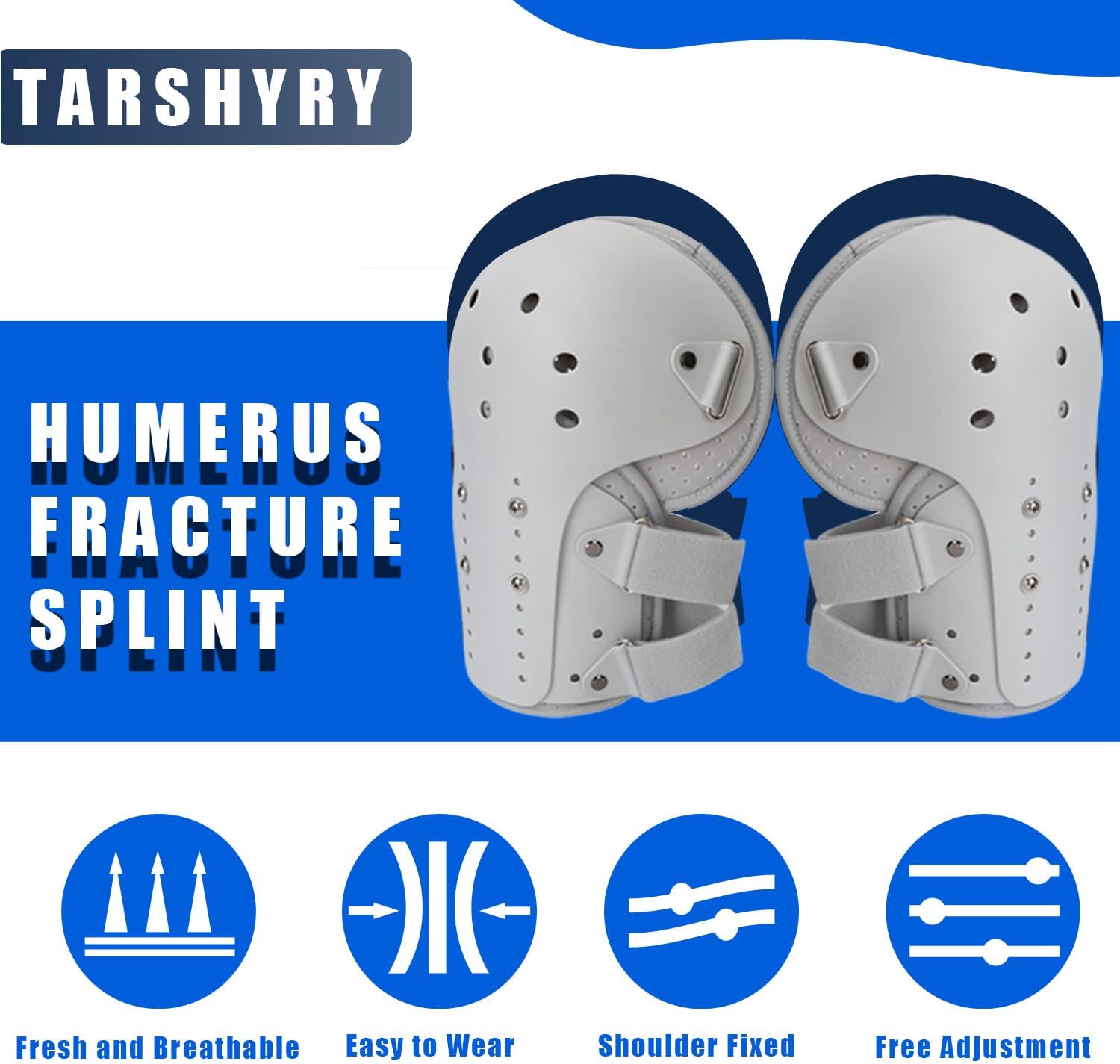 TARSHYRY Medium Humeral Shaft Fracture Splint & Humeral Fracture Brace for Broken Upper Arm Shoulder Bicep Left/Right Arm Long-Bone,Lightweight Breathable Humerus Fracture Splint for Men Women (Left Shoulder)