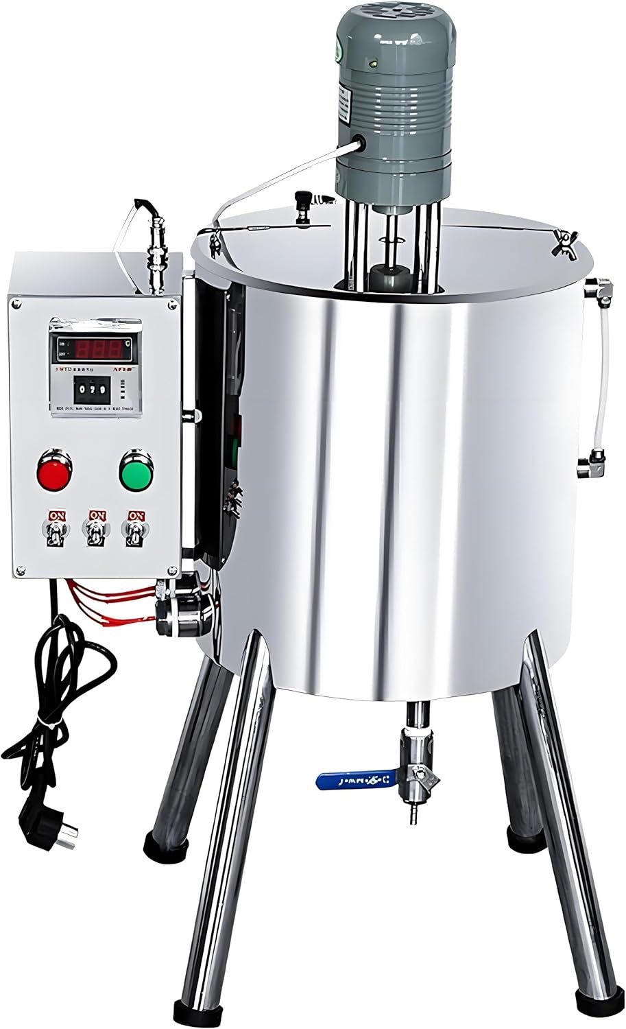 100-500G Electric Heating Mixing Filling Machine, Lipstick Filling Machine Stirring Tank with Discharge Nozzle, Cosmetic Mixer Machine, 6mm Filling Diameter, for Liquids, Pastes 15L