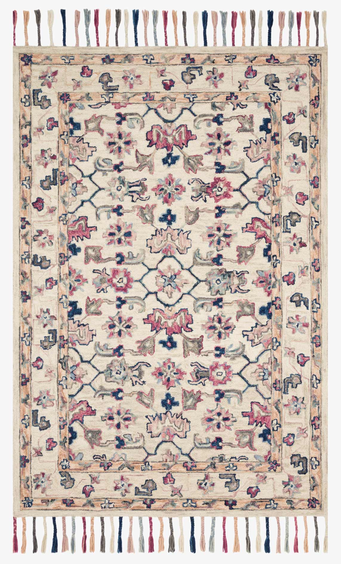 Loloi II Elka Collection - Transitional Hooked Rug in Ivory (ELK-02)