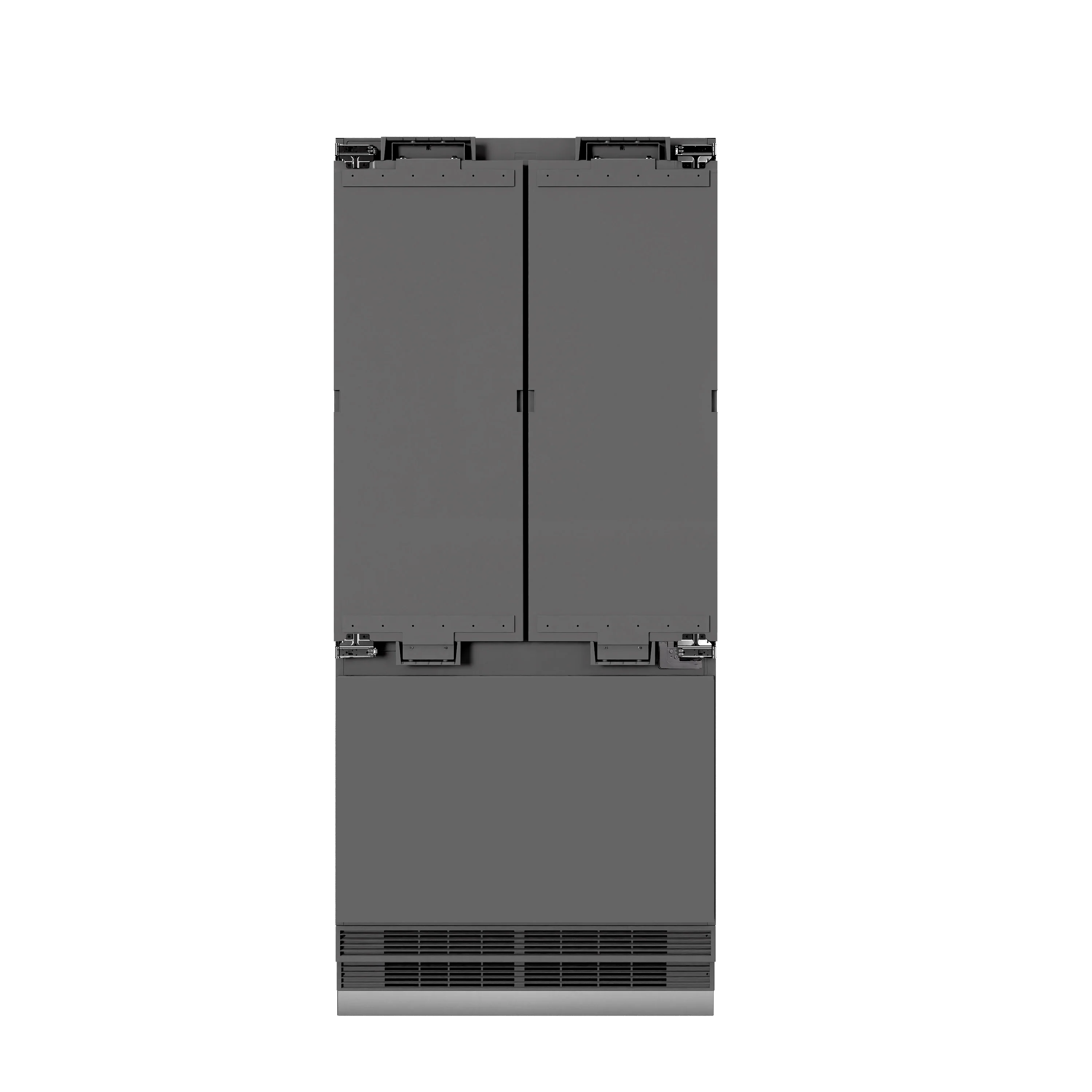 ZLINE 36-Inch 19.6 Cu. Ft. French Door Built-In Bottom Freezer Refrigerator with Water Dispenser and Ice Maker with Graphite Gray Interior in Panel Ready (GRBIV-36)