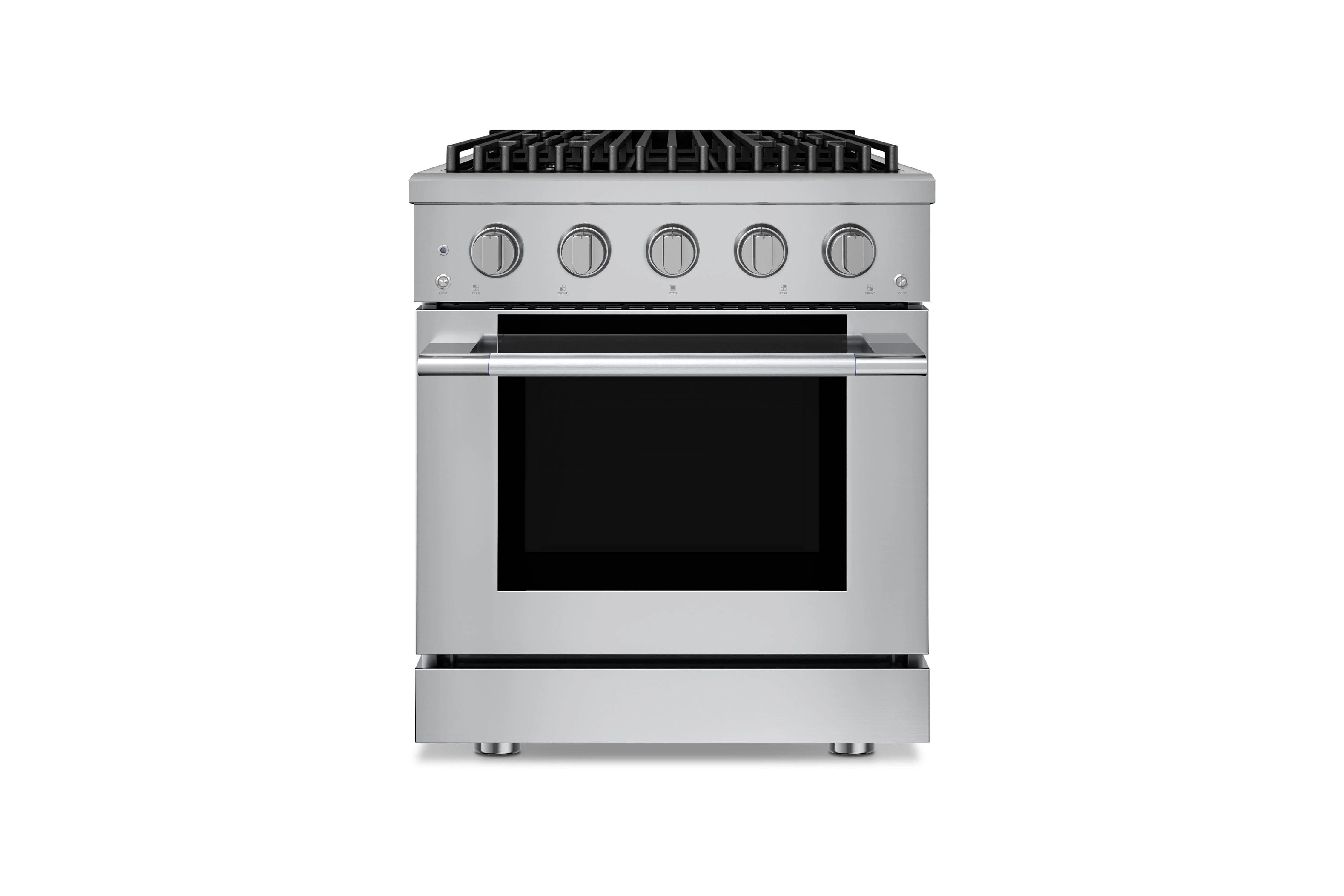 Hauslane HausPro Series 30-Inch Gas or Dual Fuel Range with 4 Burners and Convection Oven in Stainless Steel
