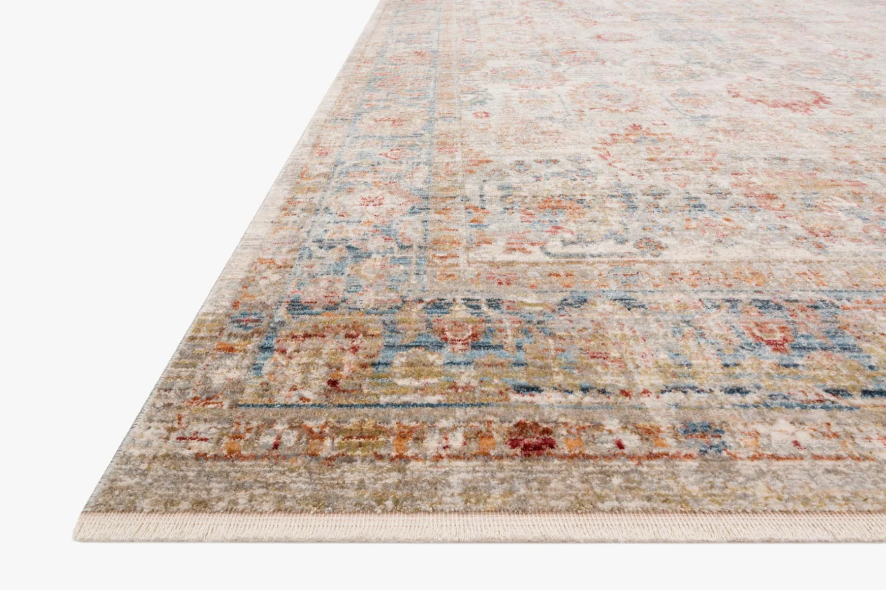 Loloi Claire Collection - Traditional Power Loomed Rug in Ivory & Ocean (CLE-02)