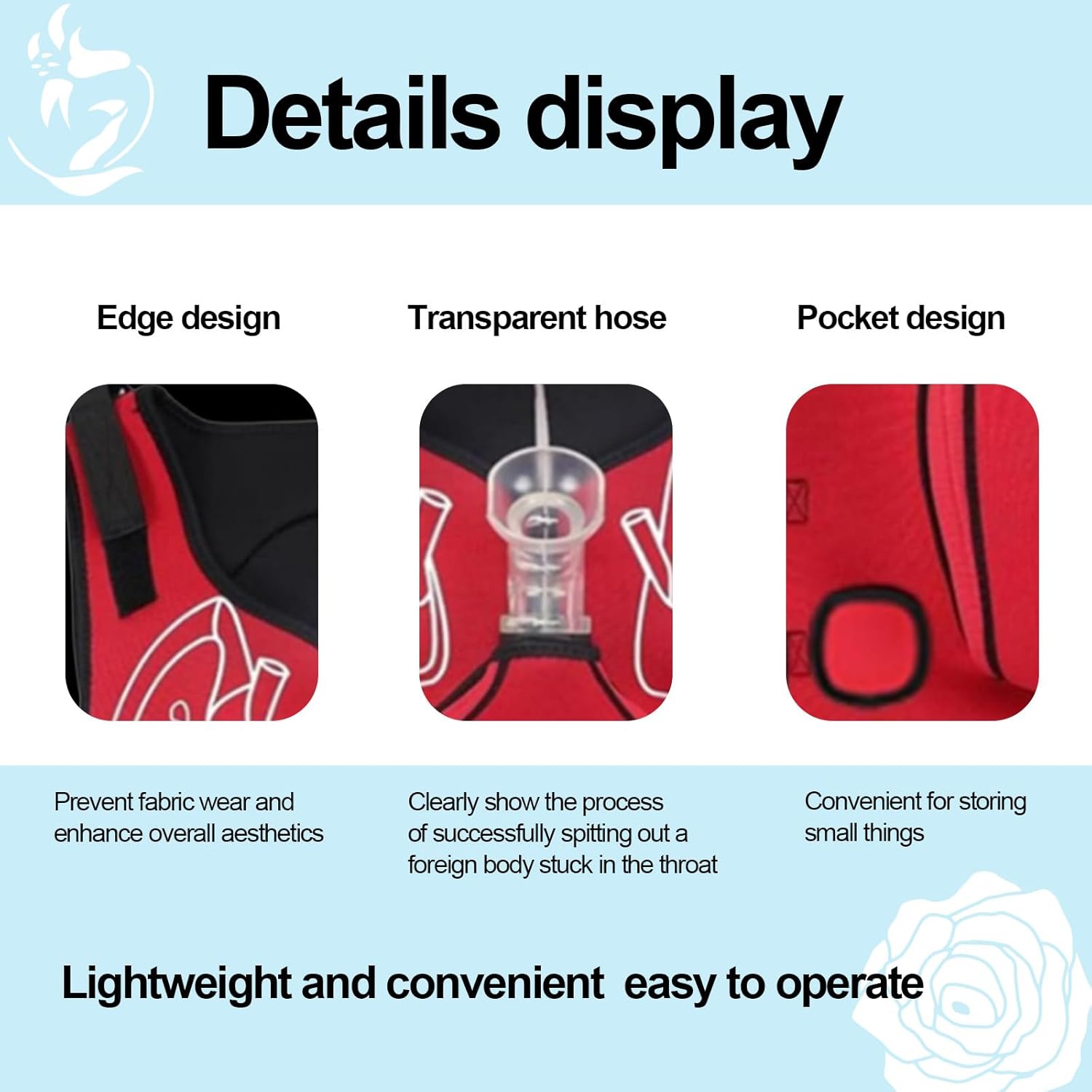 Adjustable Shoulder Straps and Waist Belt, Airway Obstruction Simulation Training Wearing Vest, for First Responder, Student First Aid Teaching