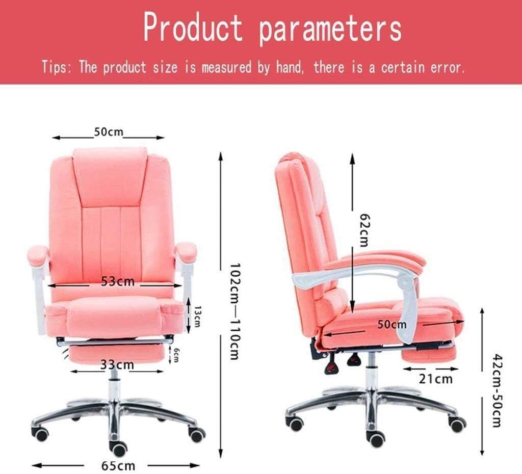 High-Back Leather Executive Swivel Adjustable Swivel Office Desk Chair with Armrests Lumbar Support Desk Ergonomic Chair Boss Chair High Back E-Sports Chair Girl Cute Lunch,Black