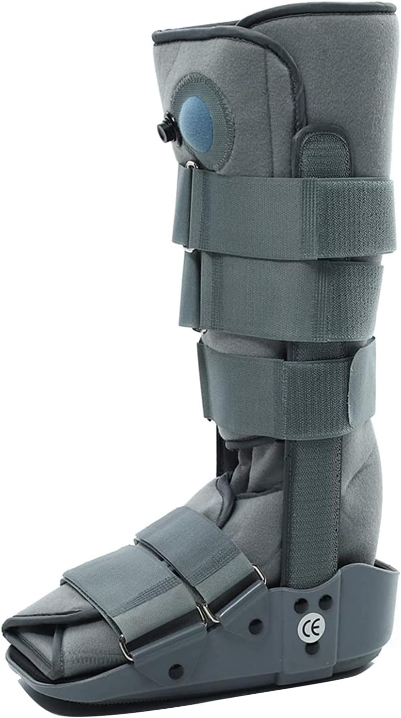 Foot Support Boot, Pneumatic Walking Boot Orthopedic Walking Boot for Sprained Ankle with Air Pump Foot Brace,Gray,Gray-XL