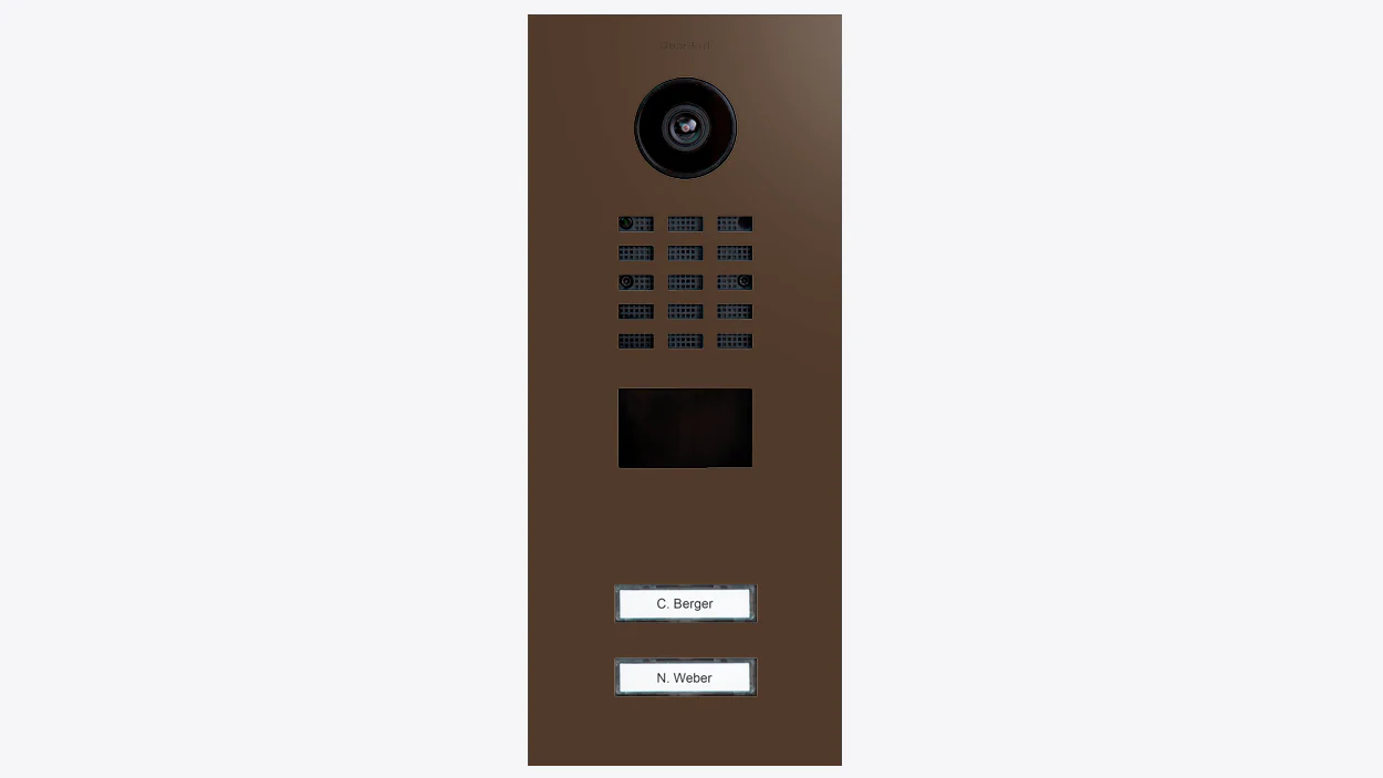 DoorBird D2102V IP Video Door Station, 2 Call Button in Terra Brown, RAL 8028