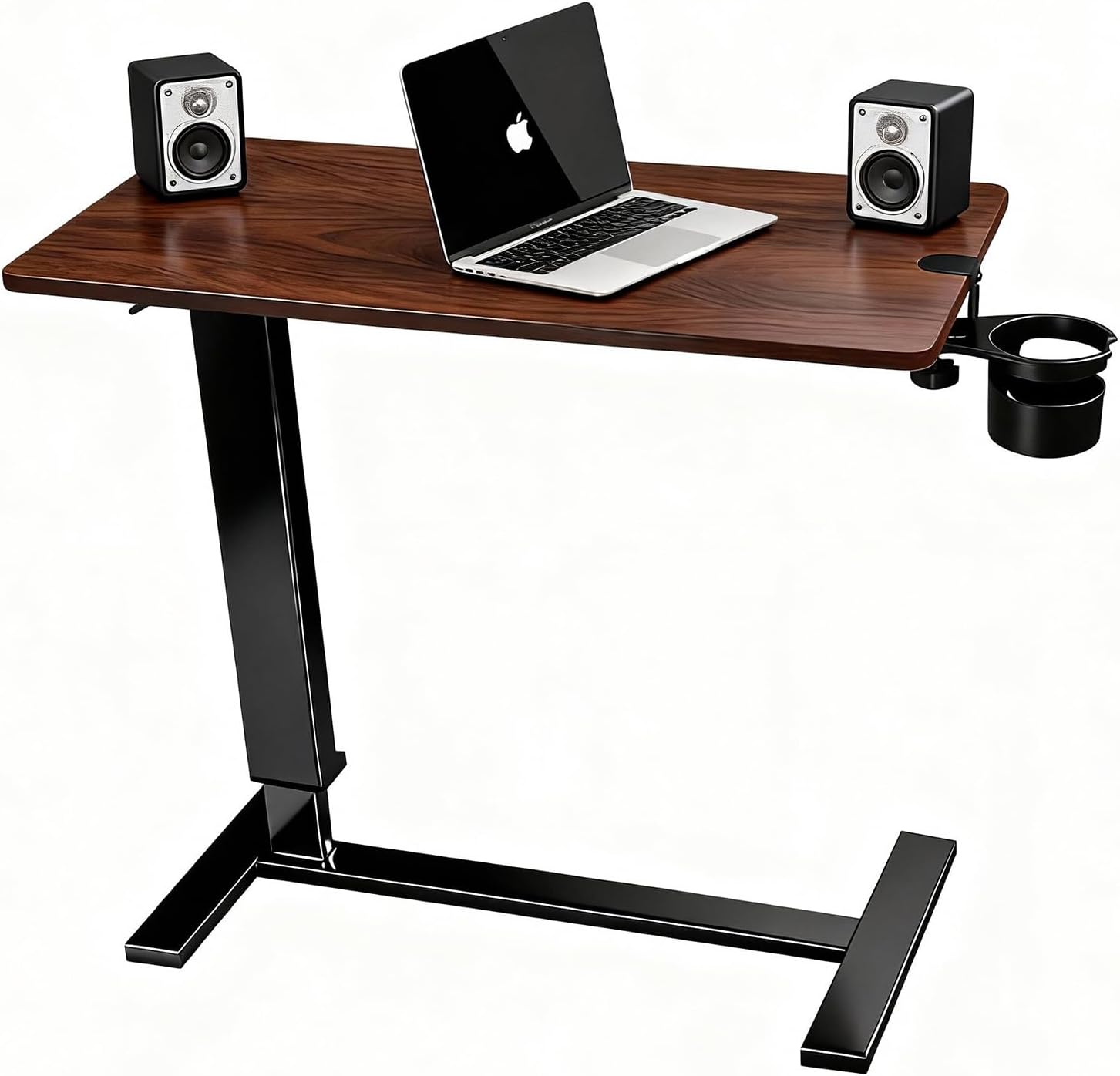 Adjustable C Table with Wheels, Mobile Rolling Cart for Laptop, Snack, & Couch, Height-Adjustable Bedside & Hospital Tray Table, Multi-Purpose Night Stand for Small Spaces, Living Room,Bedroom