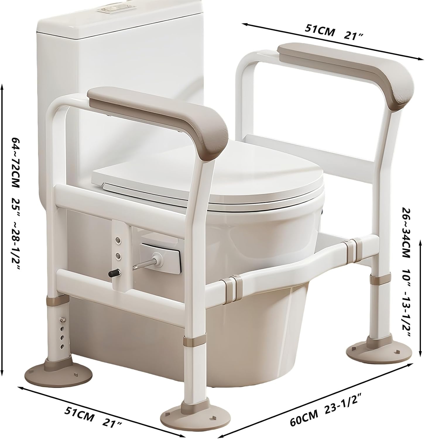 Handrail Standing Support Frame, Facilitating Independent Living, Suitable for The Elderly and The Disabled. Simple, Safe and Anti-Slip. (Adjustable Suction Cup Toilet armrest)
