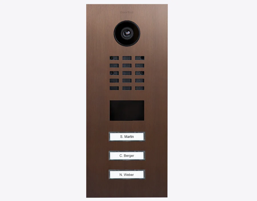 DoorBird D2103V IP Video Door Station, 3 Call Button in Architectural Bronze