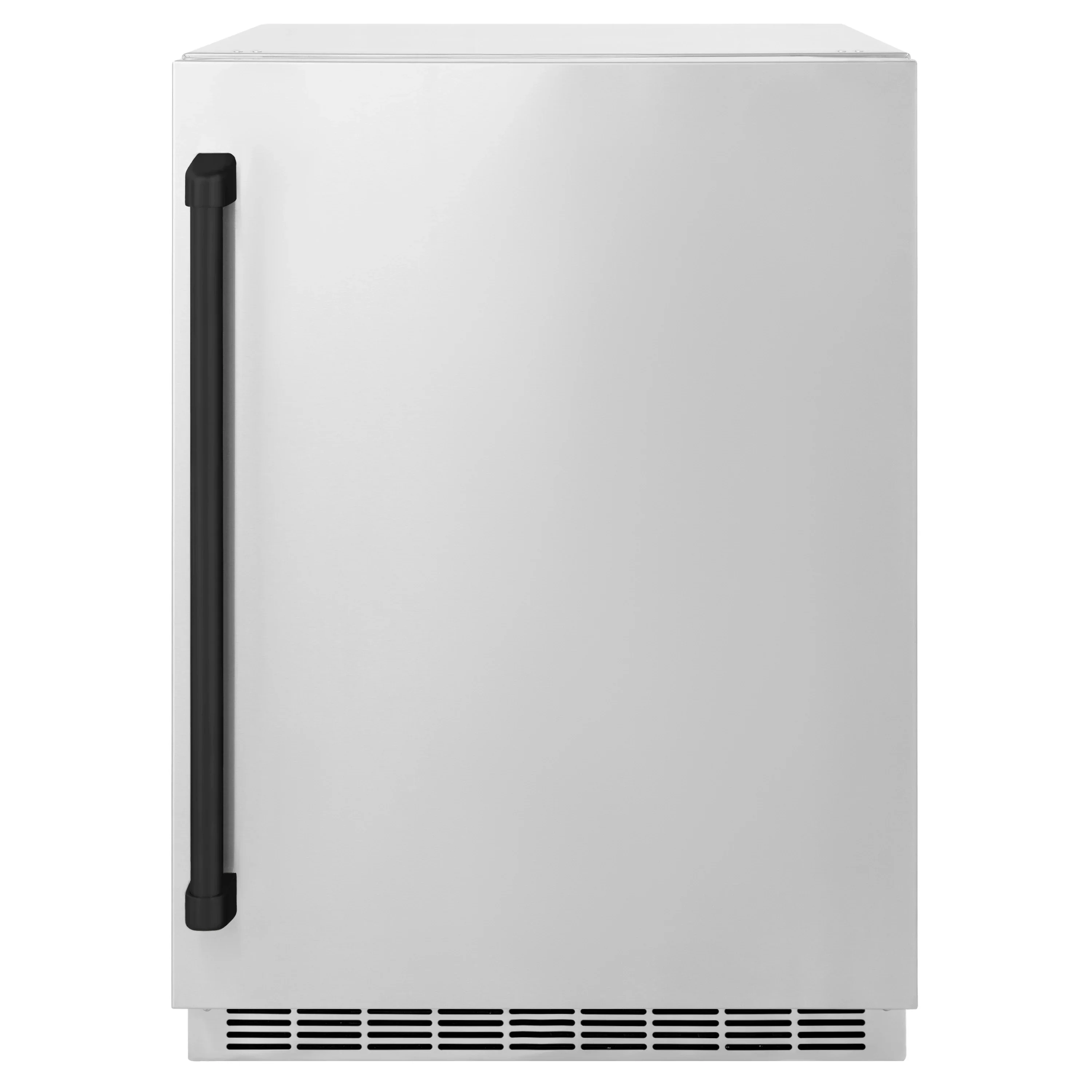 ZLINE Autograph Edition 24-Inch Touchstone 151 Can Indoor/Outdoor Beverage Fridge With Solid Stainless Steel Door And Matte Black Handle (RBSOZ-ST-24-MB)