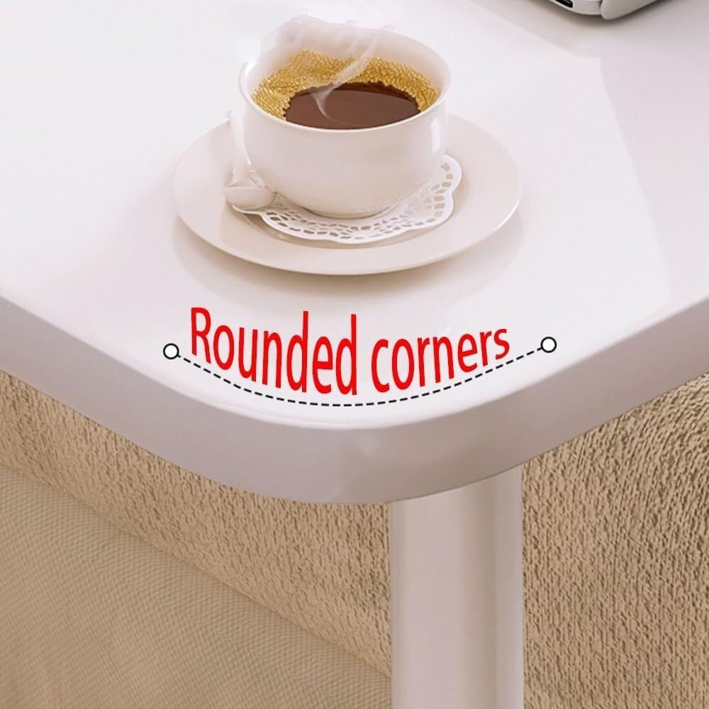 Bedtable, Overbed Table with Wheels Adjustable Height, Mobile Standing Desk, Hospital Bed Table, Portable Bedside Table and Rolling Bed Table Tray for Offices, Home, Medical and School