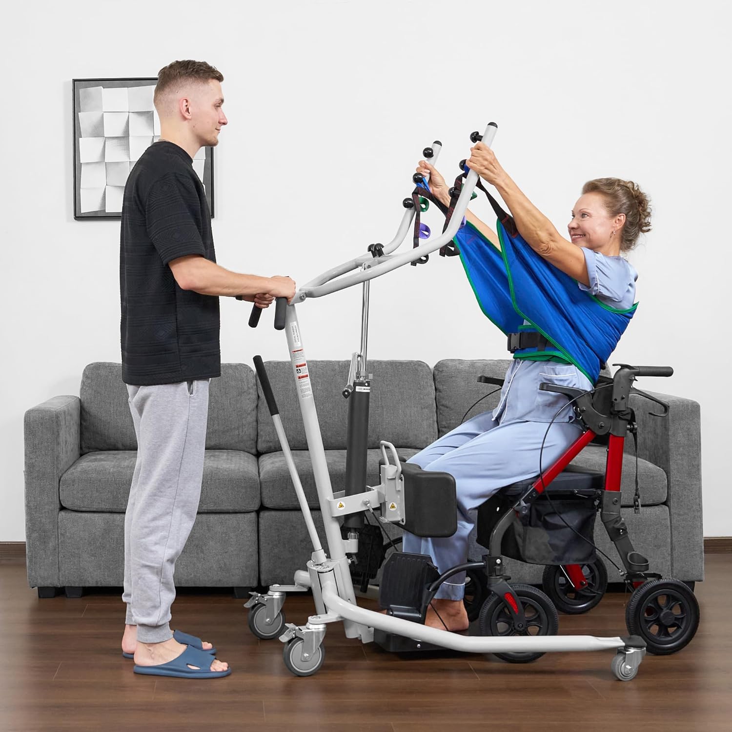 ELENKER Sit to Stand Patient Lift, Stand Up Patient Lift -Sit to Stand, Safely Sit, Stand or Transfer with Ease, with Transport Sling