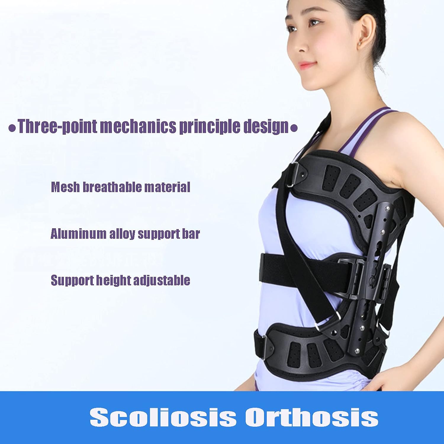 Scoliosis Corrector, Lumbar Spine Orthosis Back Brace for Adults Support Posture Corrector Lumbar Spine Clavicle Support Belt(
