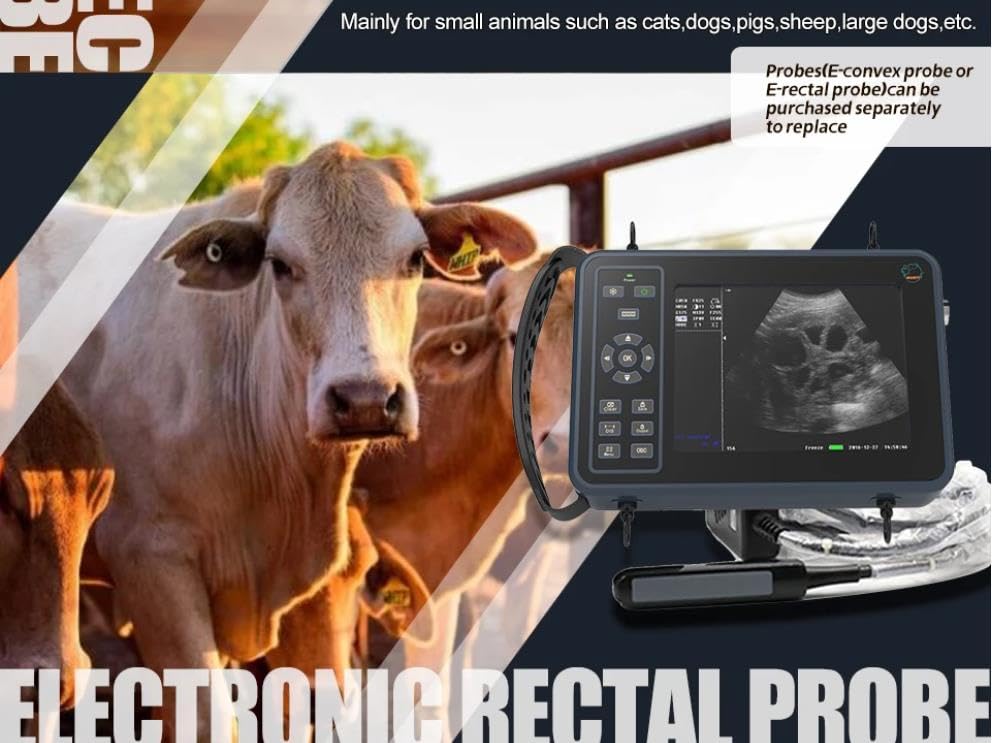 GOYOJO Portable Animals Ultrasound Veterinary Machine Vet for Pregnancy Handheld Scanner B-Ultrasound with 7.5 MHz Retcal-Linear Probe for Cattle, Horse, Camel, Equine and Cow
