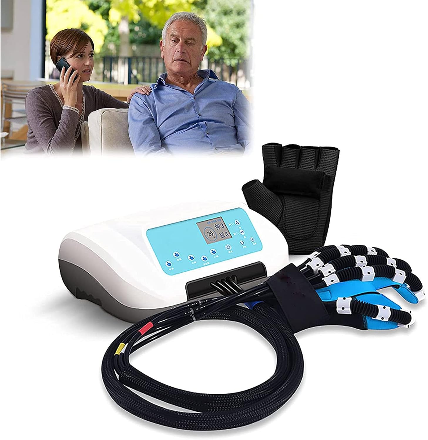 Electric Rehabilitation Robot Gloves Rehabilitation Auxiliary Training Gloves Finger Orthotics Functional Hand Splint for Long-Term Relief