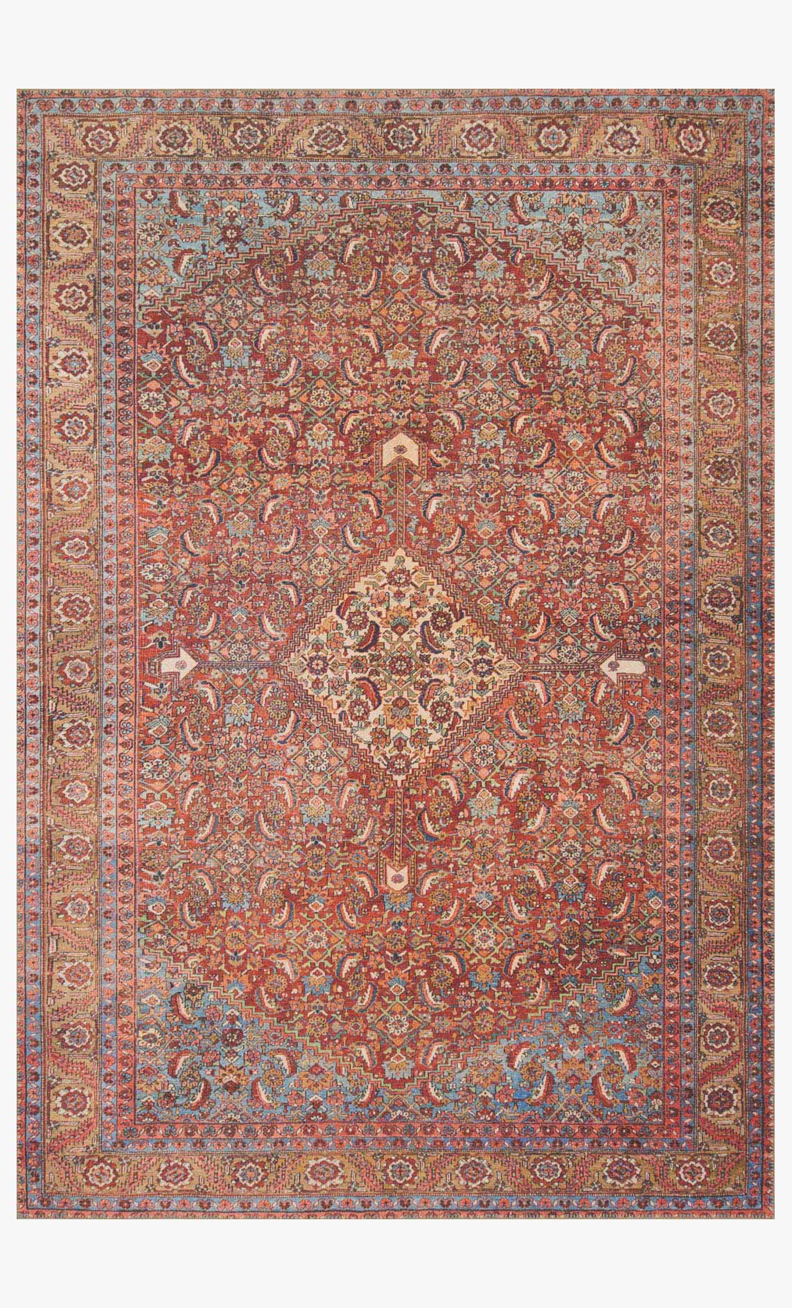 Loloi II Loren Collection - Traditional Power Loomed Rug in Red (LQ-06)