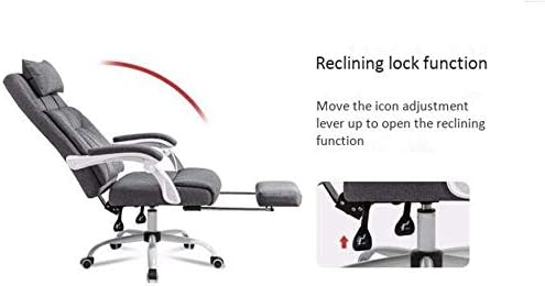 Executive Swivel Adjustable Swivel Office Desk Chair with Armrests Lumbar Support Desk Ergonomic Chair Home Office Chair with Footrest Backrest Boss Chair Reclining Swivel Chair (Grey)