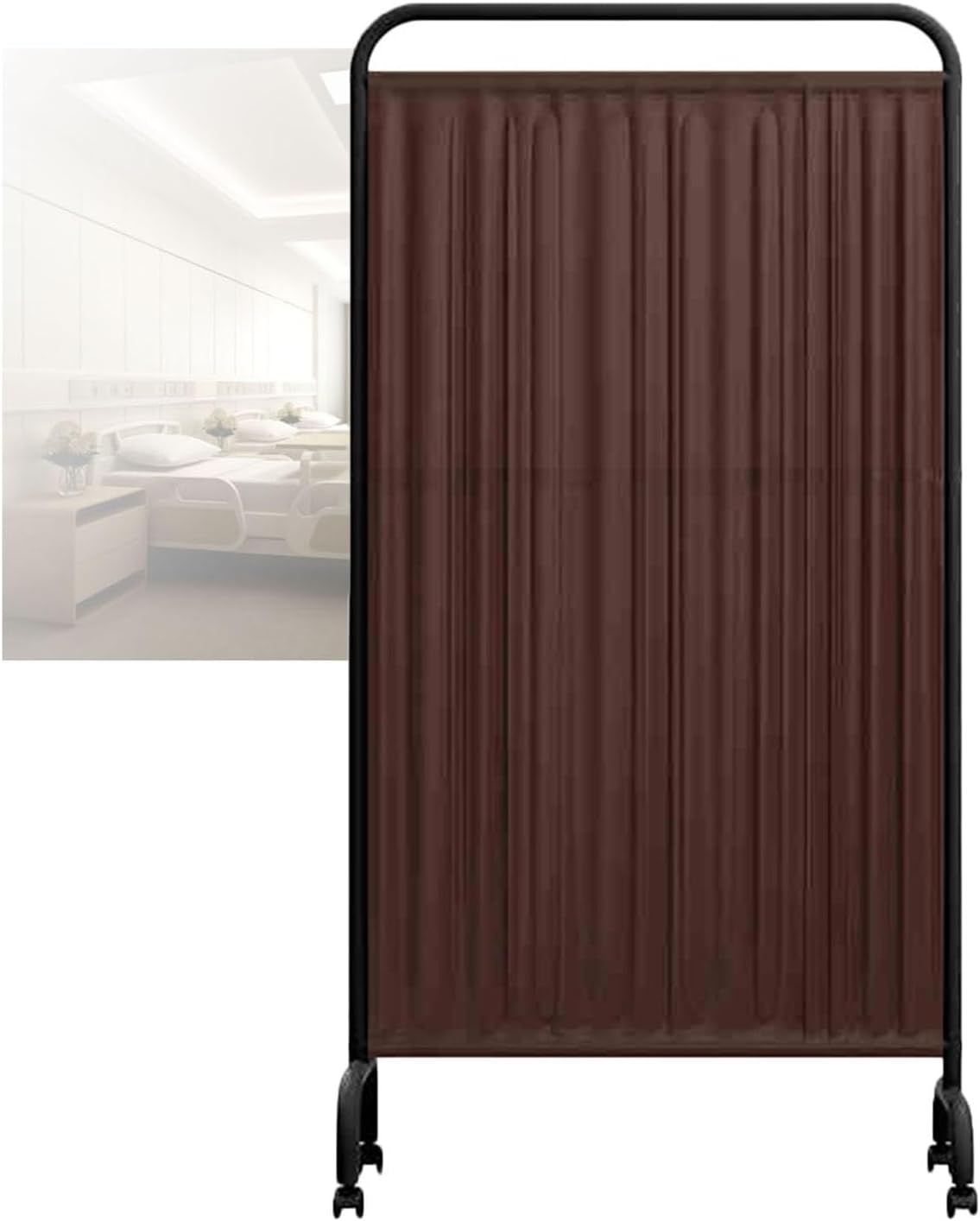 Mobile Room Dividers - Folding Privacy Screen with Durable Metal Frame, 1-5 Panels, Ideal for Clinics, Offices, and Home Use (Color 5, 5 Slices)