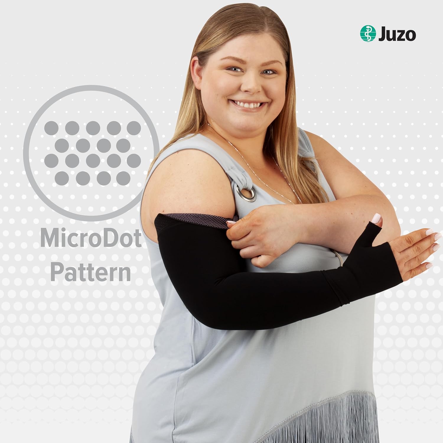 Juzo Soft 2001 20-30mmhg Standard Armsleeve with Silicone Top Band for Women,Cinnamon,5 (V)