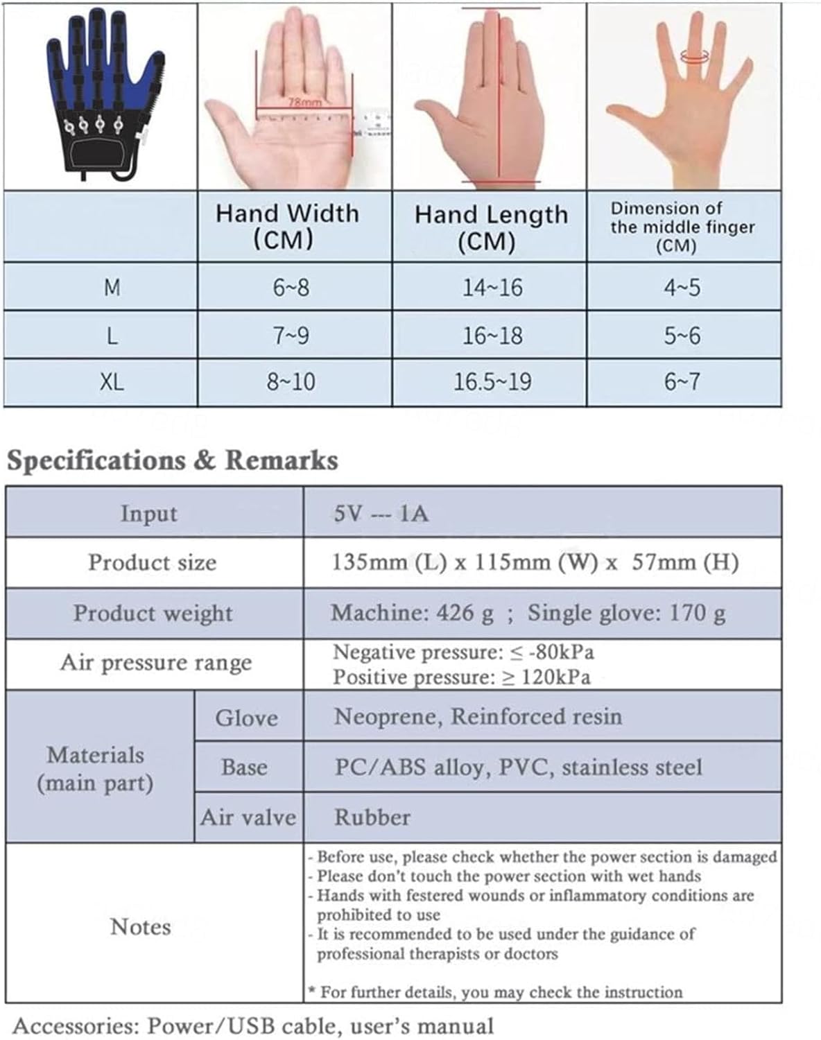 Rehabilitation Robot Gloves Hemiplegia Finger Rehabilitation Trainer Robot Gloves with Remote Control/Single Finger Training,Right-L