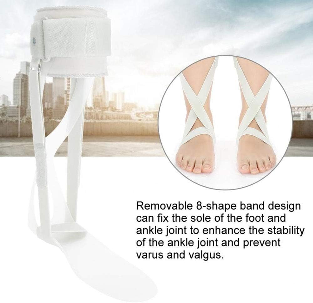 Drop Foot Brace Orthosis Foot Drop Orthosis Adjustable Ankle Corrector with X-Shape Foot Fix Strap Ideal for Flaccid Foot Drop Unisex (Right-S