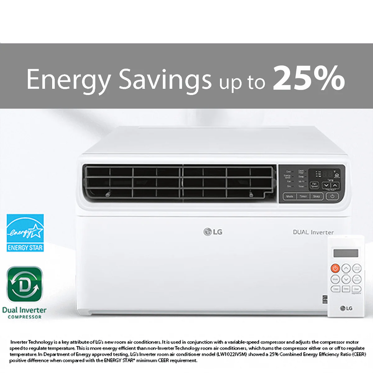 LG 10,000 BTU Dual Inverter Smart Wi-Fi Window Air Conditioner