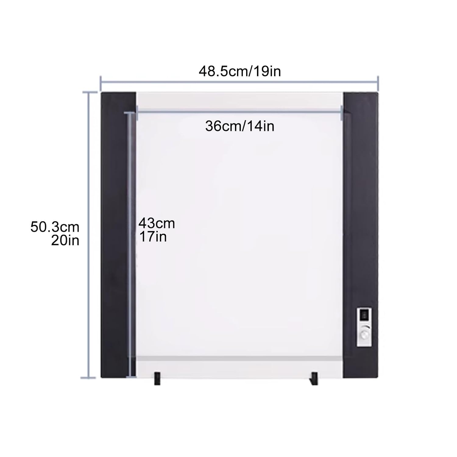 LED X-Ray View Box, X-ray Film Light, Automatic Film Activation, Dimmable Knob, No Shadows, Acrylic Panel & Aluminum Frame, for Home and Lab Use(48.5x50.3x2.3cm)