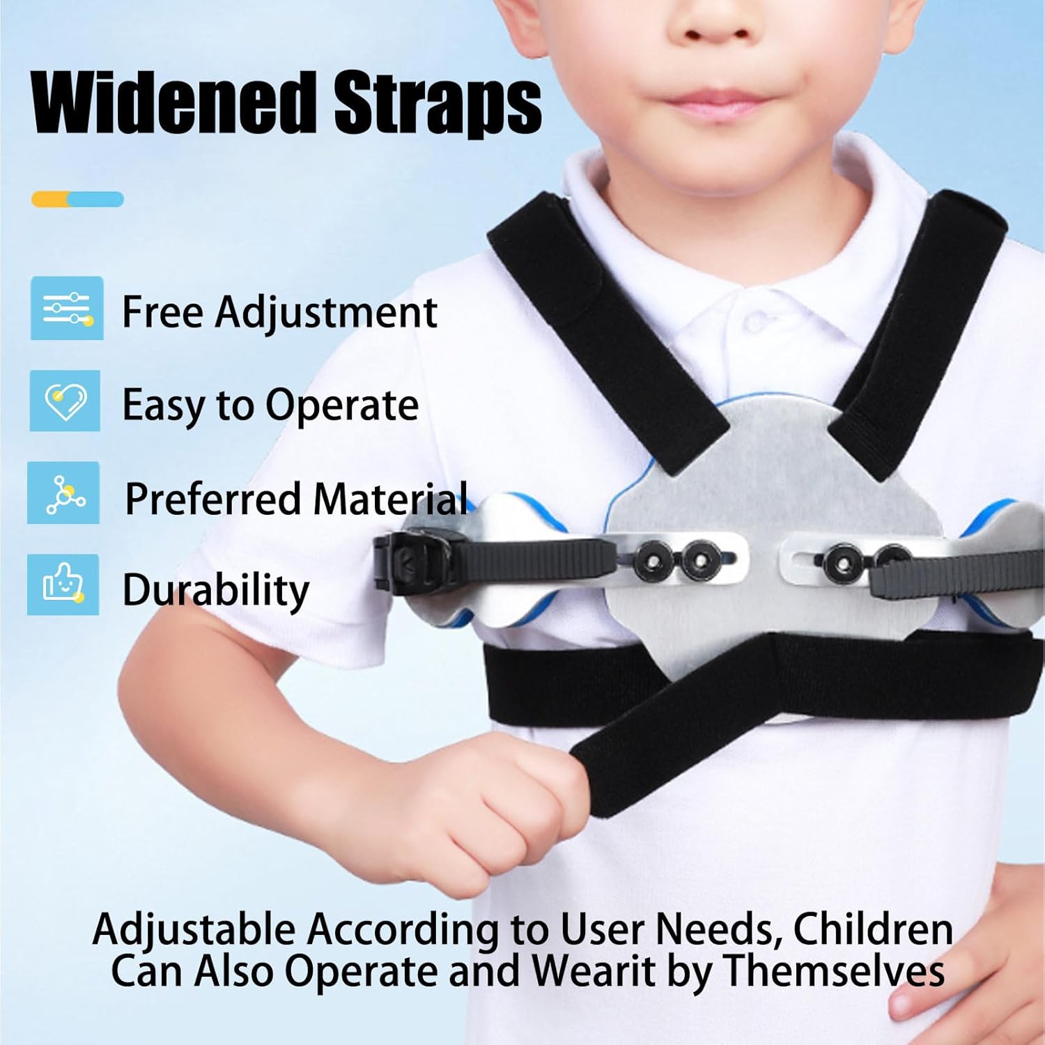 Pectus Carinatum Orthosis Brace, Medical Ribs Valgus Orthosis Braces, Sternum Protrusion Fixation Splint, Adjustable Size Long-Lasting Wear