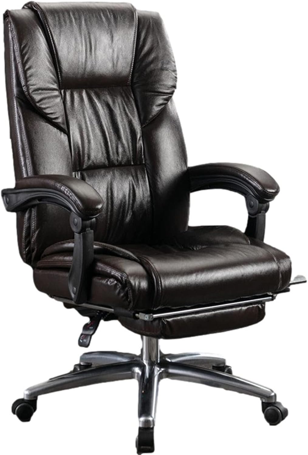 Home Office Chair,Swivel Chair,Computer Desk Chair,Adjustable Executive Leather Chair with Armrest and Feet, Ergonomic High Back Cushion Lumbar Back Support,Black,