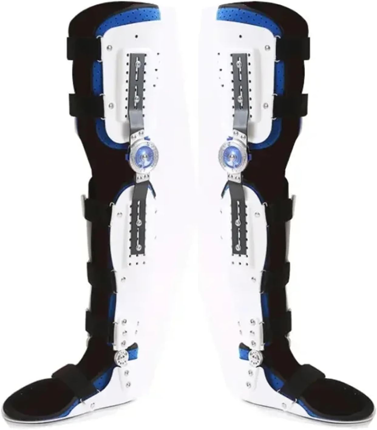 Knee Joint Fixed Brace, Hinged Knee Ankle Foot Orthosis Brace Knee Support, Adjustable, Breathable, for Leg Fracture Rehabilitation,Right,M