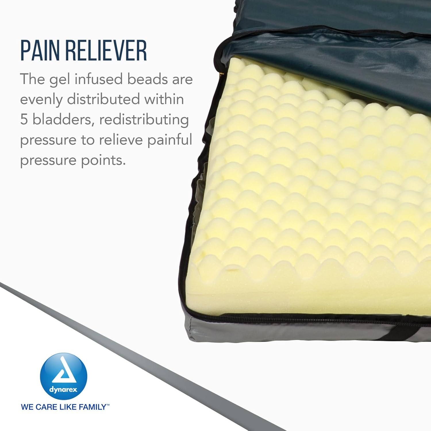 Dynarex 10433 DynaRest Gel Foam Mattress Overlay, 36