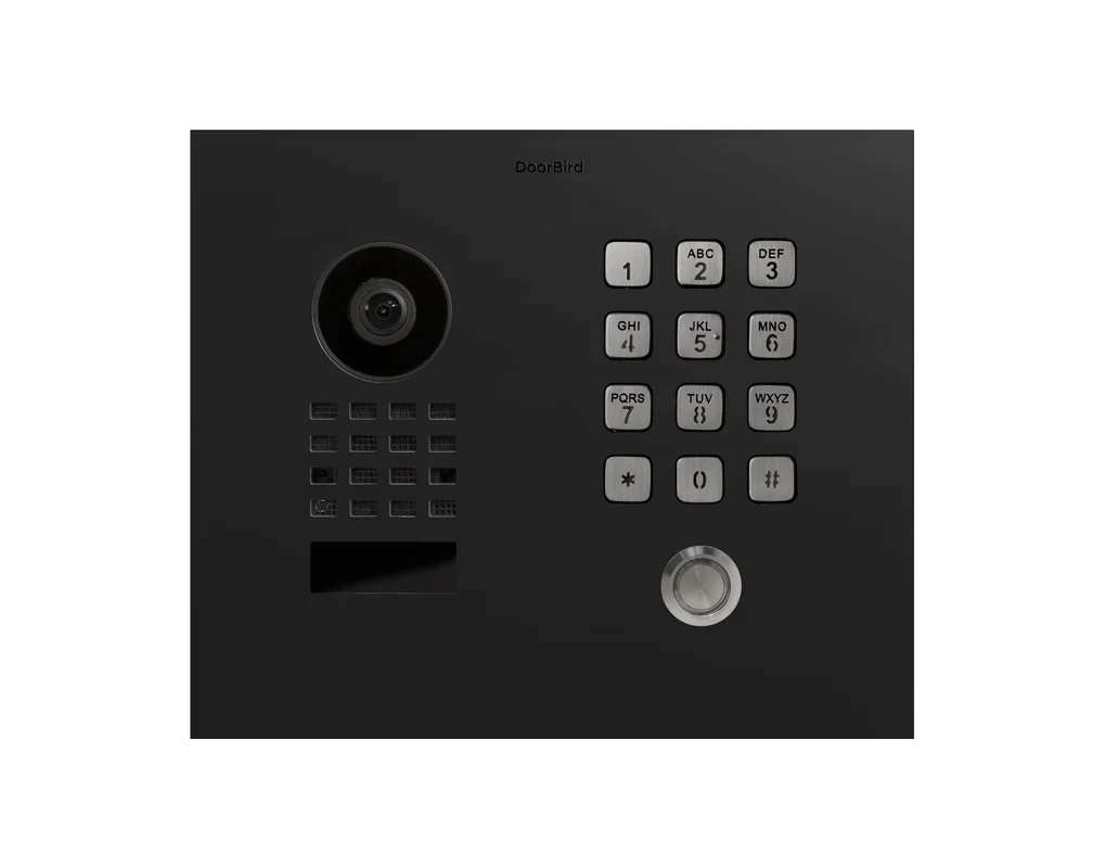DoorBird D1101KH Classic Flush-Mount IP Video Door Station, 1 Call Button in Graphite Black