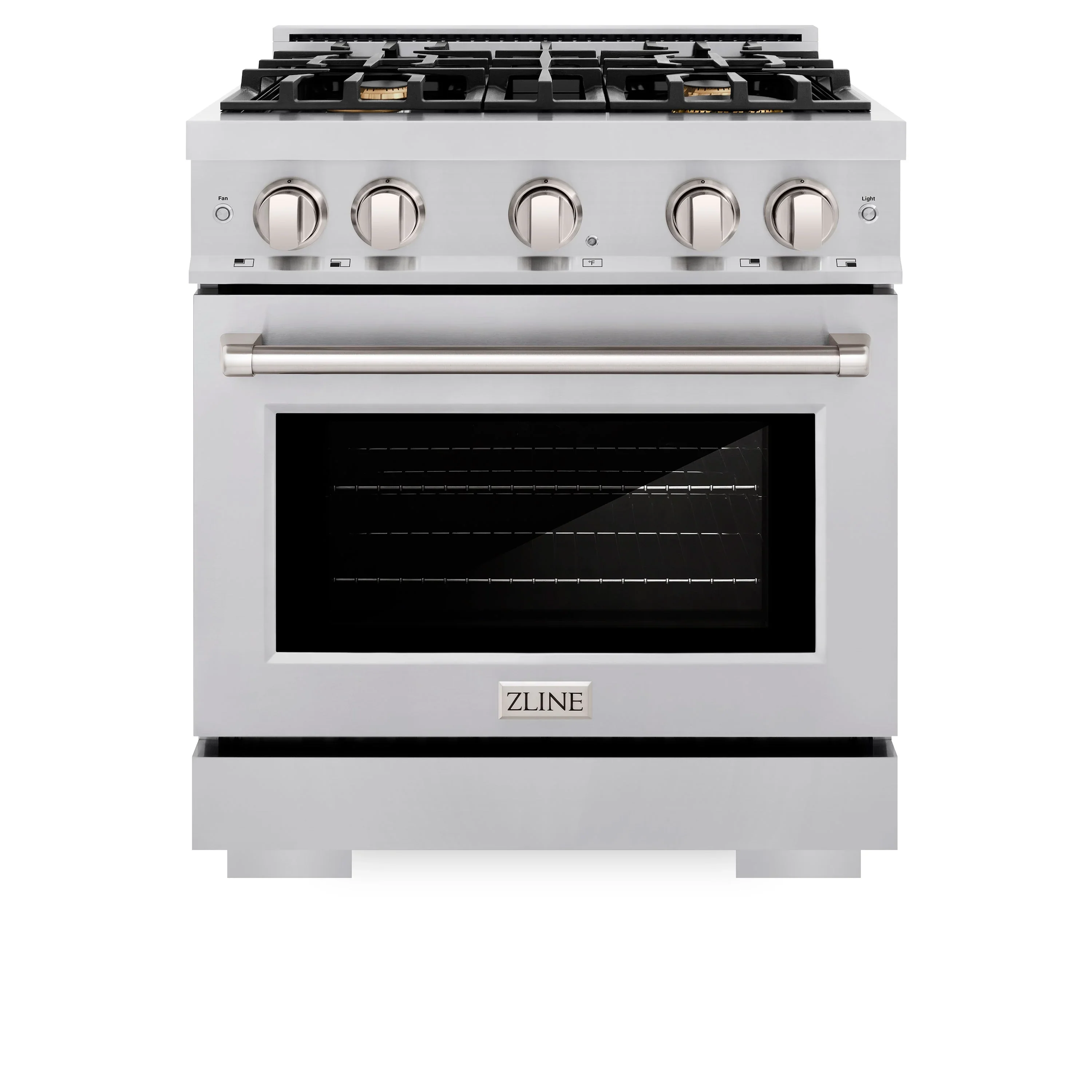 ZLINE 30-Inch Select Series Gas Range with 4 Gas Burner and 4.2 Cu. Ft. Gas Convection Oven in Stainless Steel with Brass Burners (HGR-BR-30)