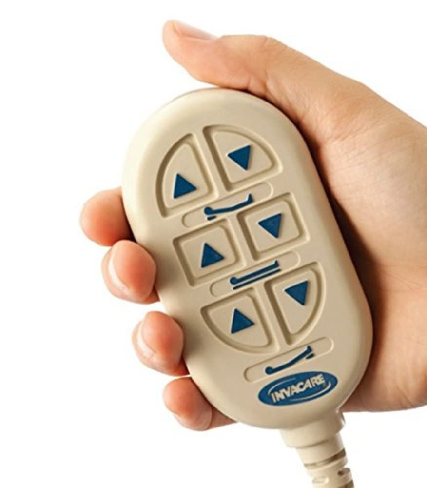 Invacare Low Homecare Bed Bundle | Innerspring Mattress & Assist Rails | Full-Electric Low Hospital Bed for Home Use