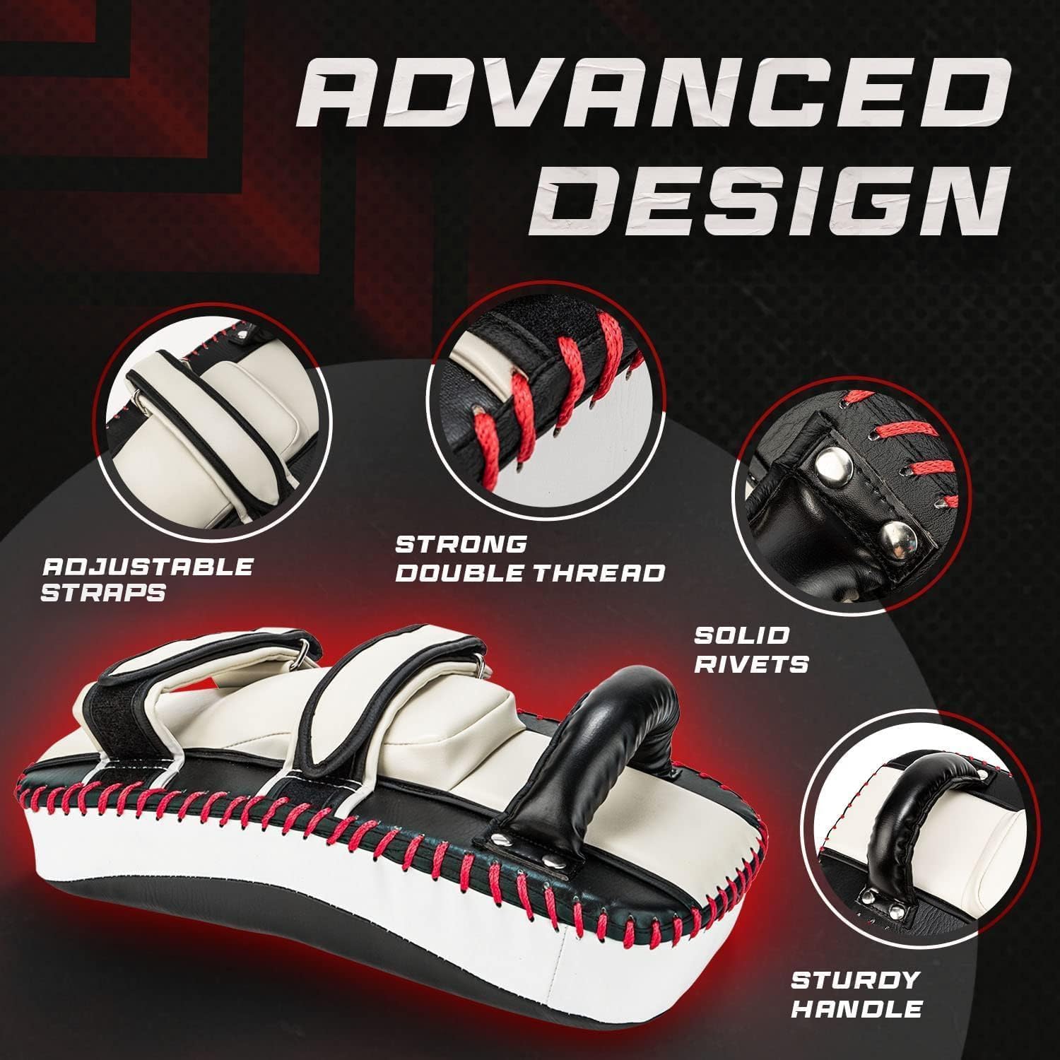 Yes4All Thick Boxing Strike Curved Thai Pad MMA Strike Kick Shield, Coaching Padding for Sparring for Kickboxing & Self Defense - Sold in Pairs