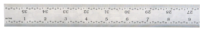#162-048 - 48'' Long - 16R Graduation - 1-1/4'' Wide - Steel Scale