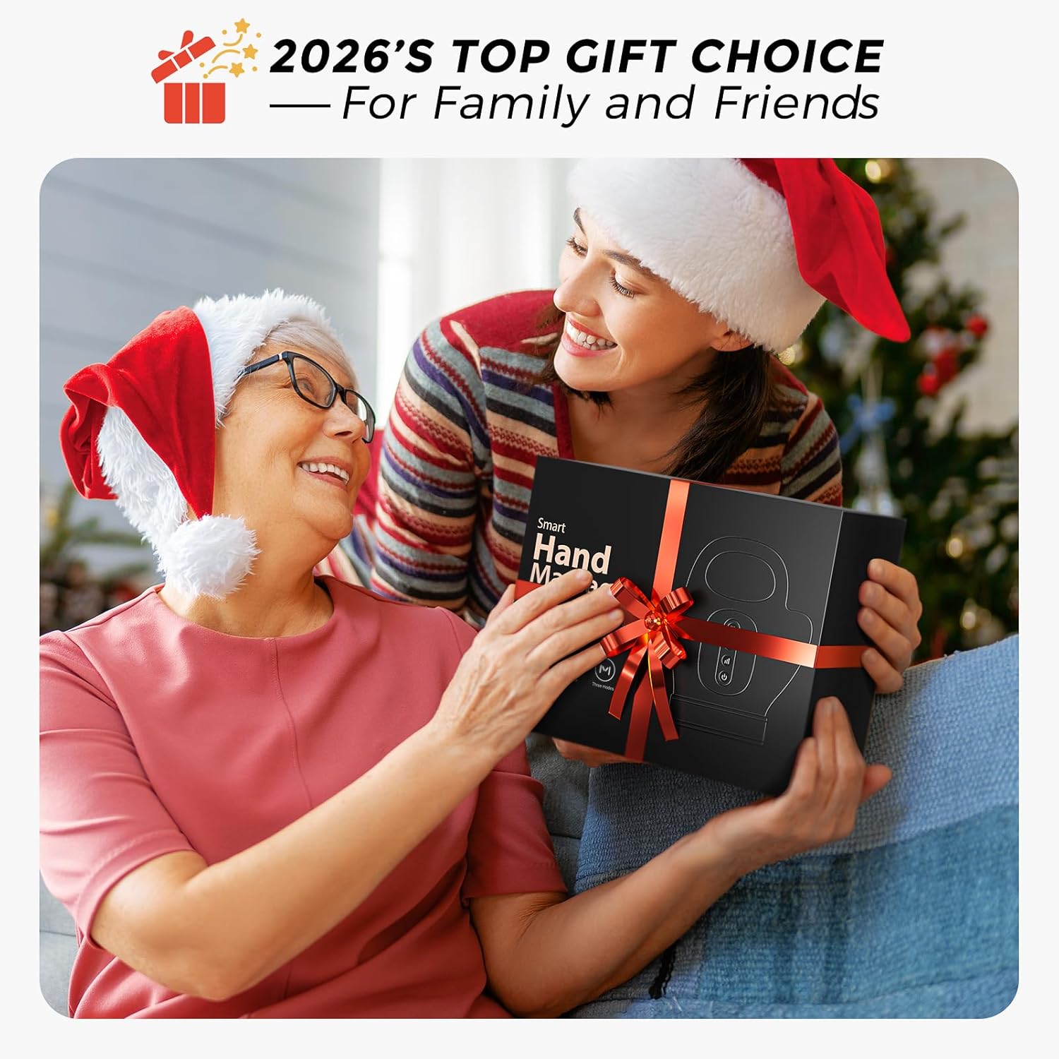 WUX Hand Massager with Heat Compression Relief, 3 Massage 4 Temperatures 5 Compression Models Therapy Glove, Arthritis & Wrist Carpal Tunnel Muscles Pressure Point Therapy, Ideal Gifts for Women/Men