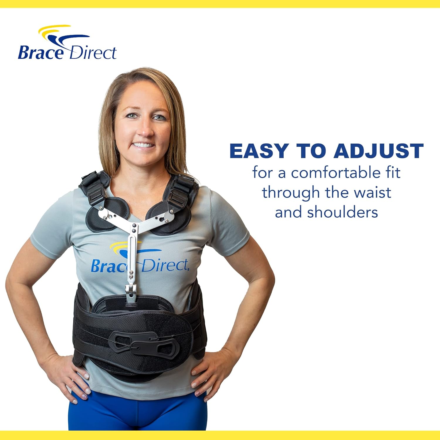 Plus Size TLSO Full Back Brace with Anterior Thoracic Extension - Thoracic and Lumbar Support for Osteoporosis, Spinal Stenosis, Post-Surgical Recovery, Fractures L0464 (Fits Up to 66