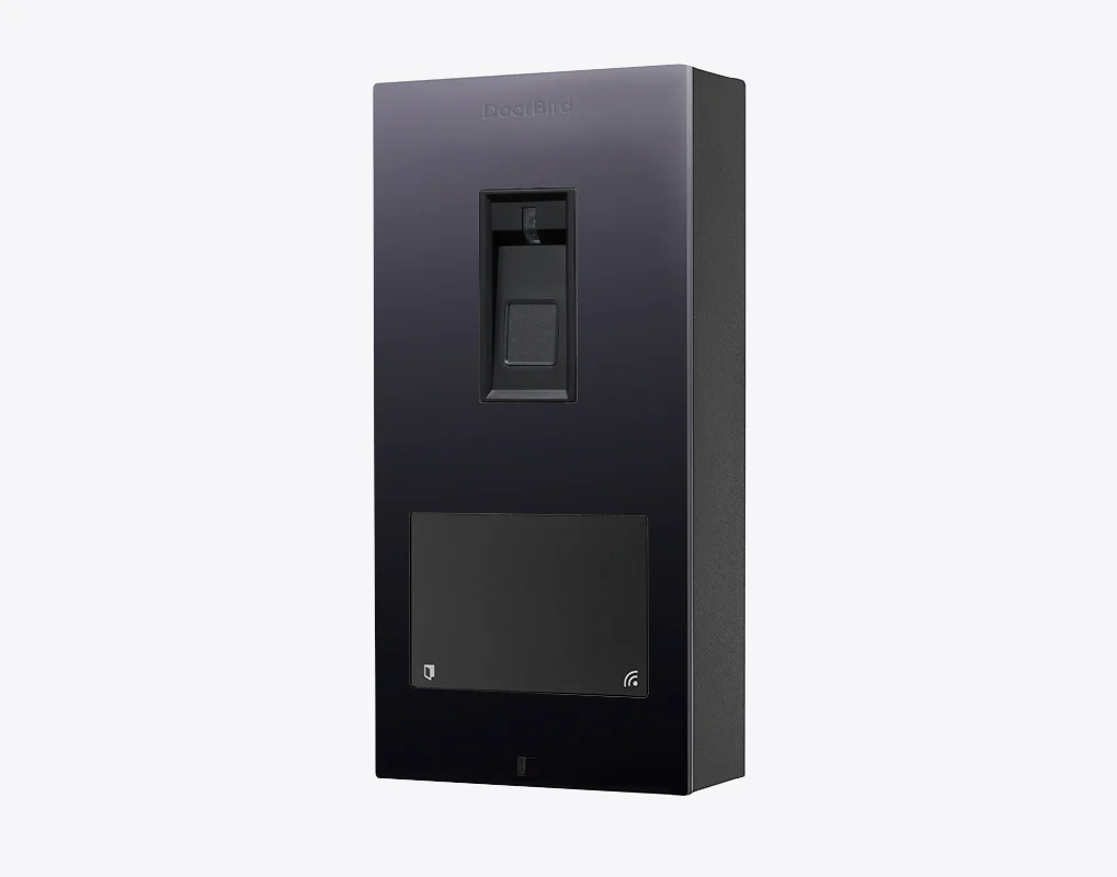 DoorBird A1122 Surface-Mount IP Access Control Device Fingerprint 50 in Titanium-Finish as PVD Coating, Stainless Steel V4A, High-Gloss Polished