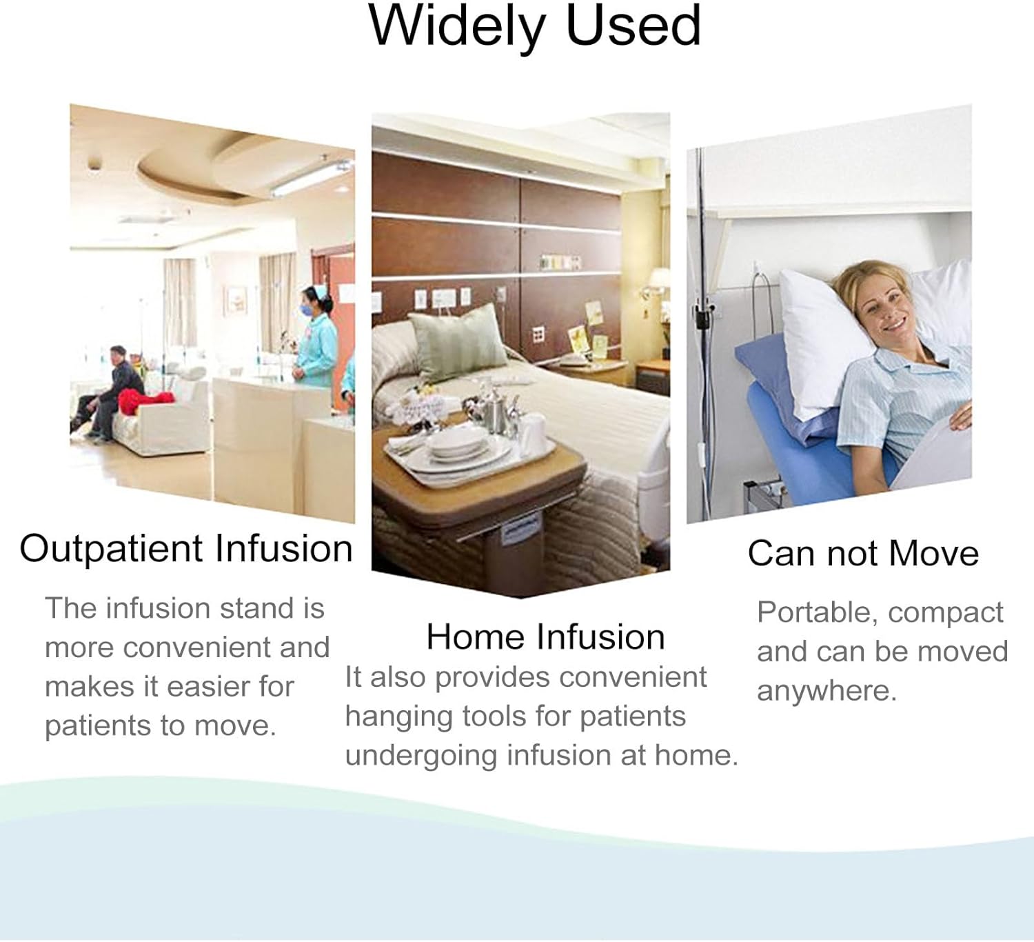 IV Pole with Tray — Ergonomic IV Pole with Wheels — Medical IV Fluid Bag Stand— Stainless Steel IV Pole with Tray for Hospital & Home IV Therapy