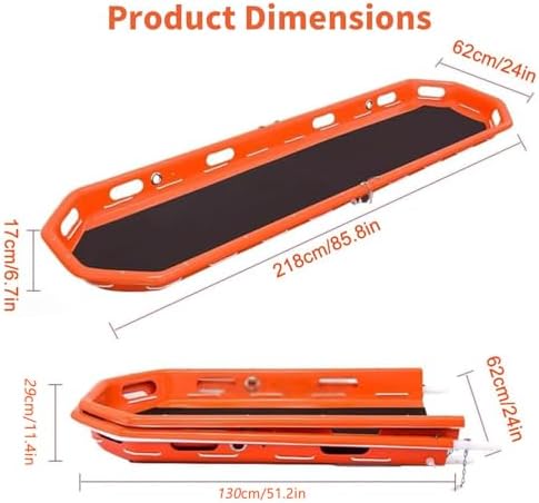 Helicopter Rescue Basket Stretcher - Emergency Stretcher with 595 lbs Capacity, Reinforced Design, Stainless Steel Buckles & Safety Straps for Vertical Water & Mountain Rescue