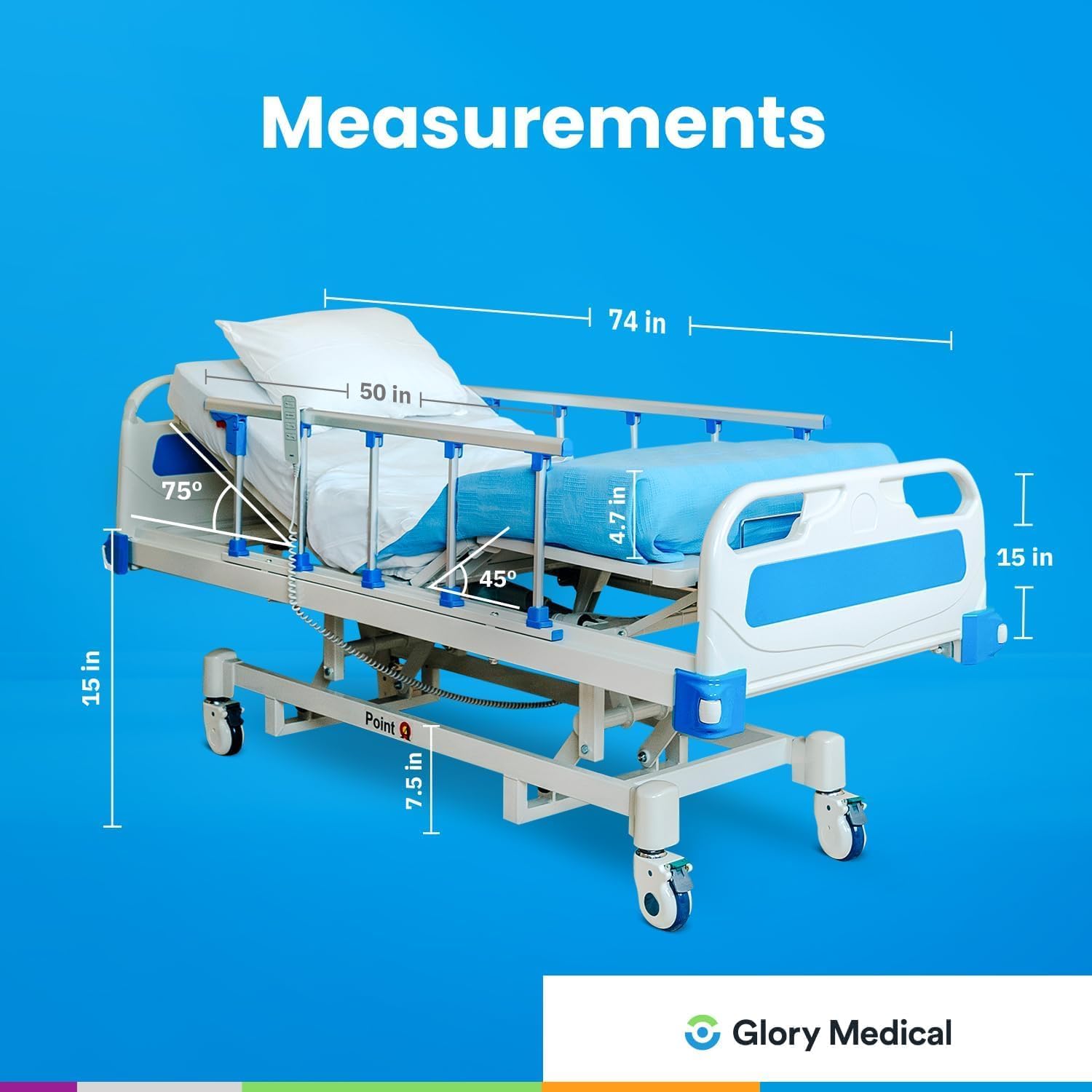 Point A (PAM-3) Premium Full Electric Hospital Bed, 4.7